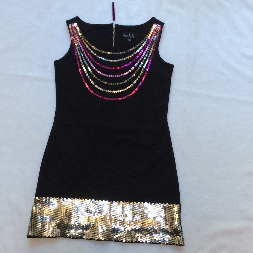 Nicole Miller Sequin & Black Dress